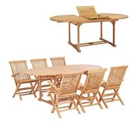 DYRJDJWIDHW Set da Pranzo per Esterni 7 pz 150-200x100x75 cm Teak Massellodivanetto da esterno sedie da mobili da poltrone da giardinoPer giardini e patii