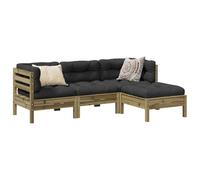 DYRJDJWIDHW Set Divani da Giardino 4pz con Cuscini Legno Impregnato di Pinopoltrone da giardino divanetto da esterno salottino da sedie da Per giardini e patii