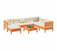 DYRJDJWIDHW Set Divani Giardino 8 pz con Cuscini Marrone Cera Massello Pinodivanetto da esterno mobili da poltrone da giardino sedie da Per giardini e patii
