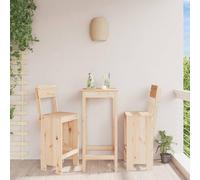 DYRJDJWIDHW Sgabelli da Bar 2 Pezzi in Legno Massello di Pino 40x48,5x115,5 cm per Esterno, Sedia Alta con Schienale e Poggiapiedi, Ideale per Patio Giardino Balcone, Resistente fino a 110 kg