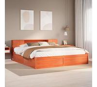 DYRJDJWIDHW struttura camera da completa bed frame matrimonialeGirosenza Materasso Marrone Cera 180x200 cm Legno di PinoAdatto alle camere da letto