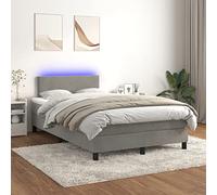 DYRJDJWIDHW struttura matrimoniale frame matrimoniale a Molle Materasso e LED Grigio Chiaro 120x200 cm VellutoAdatto alle camere da