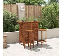 DYRJDJWIDHW Tavolo da Bar in Legno Massello di Acacia 110x50x105 cm per Esterno Interno con 2 Ripiani, Tavolo Alto da Bar Rustico Durevole Facile Assemblaggio per Giardino Terrazza
