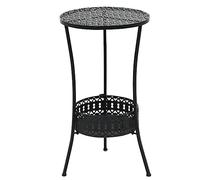 DYRJDJWIDHW Tavolo da Bistrot Nero 40x70 cm in Metallo with Storage Basket, Vintage Style Metal Bistro Table for Small Spaces, Easy Assembly Dining Table for Kitchen, Balcony, Garden
