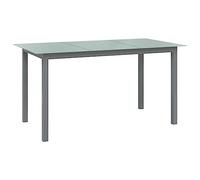 DYRJDJWIDHW Tavolo da Giardino Alluminio Vetro Grigio Chiaro 150x90x74cm per Esterno Moderno Balcone Patio Giardino Resistente ai agenti atmosferici Facile da Pulire