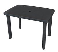 DYRJDJWIDHW Tavolo da Giardino Antracite 101x68x72 cm in Plastica Resina Resistente Intemperie con Foro Ombrellone per Esterno Terrazzo Giardino Camping Facile Montaggio e Pulizia