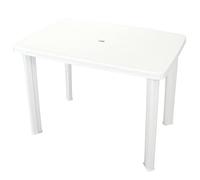 DYRJDJWIDHW Tavolo da Giardino Bianco 101x68x72 cm in Plastica Resina Resistente alle Intemperie con Foro Ombrellone per Esterno Terrazzo Giardino Campeggio Facile Montaggio