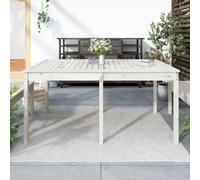 DYRJDJWIDHW Tavolo da Giardino Bianco 159,5x82,5x76cm Legno Massello Pino Outdoor Dining Table Weather Resistant Natural Wood Patio Furniture for Garden Terrace