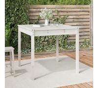 DYRJDJWIDHW Tavolo da Giardino Bianco 82,5x82,5x76cm Legno Massello di Pino Outdoor Dining Table for Patio Garden Terrace with Weather Resistant Finish