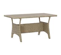 DYRJDJWIDHW Tavolo da Giardino Grigio 120x70x66 cm in Polyrattan PE Resina Sintetica Outdoor Dining Table Steel Frame Weatherproof Patio Furniture for Garden Terrace