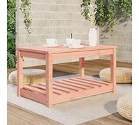 DYRJDJWIDHW Tavolo da Giardino in Legno Massello 82,5x50,5x45 cm Pino Outdoor Patio Terrazza Rustico Resistente agli Agenti Atmosferici con Piano Stabile e Ripiano Portaoggetti