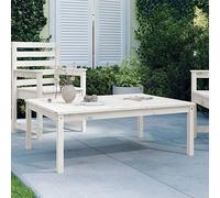 DYRJDJWIDHW Tavolo da Giardino in Legno Massello di Pino Bianco 121x82,5x45 cm per Esterni, Tavolo da Pranzo Rustico Elegante per Patio Giardino Terrazza con Piano Stabile e Struttura Robusta
