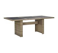 DYRJDJWIDHW Tavolo da Giardino in Vetro e Polyrattan Marrone 200x100x74 cm per Esterni, Resistente alle Intemperie, Design Moderno per Terrazza Giardino Pranzo all'Aperto