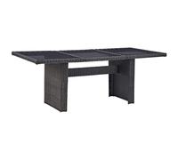 DYRJDJWIDHW Tavolo da Giardino Nero 200x100x74 cm Vetro Polyrattan PE Resistenti Intemperie Tavolo Esterno per Terrazza Giardino Pranzo all Aperto Mobile da Esterno