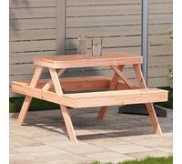 DYRJDJWIDHW Tavolo da Picnic in Legno Massello Douglas 105x134x75 cm per Giardino Terrazza Esterno Resistente agli Agenti Atmosferici Design a Doghe Robusto