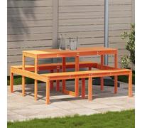 DYRJDJWIDHW Tavolo da Picnic in Legno Massello Pino 160x134x75 cm Marrone Cera per Giardino Terrazza Esterno Resistente all Acqua Design Rustico