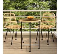 DYRJDJWIDHW Tavolo da Pranzo Ø55 cm Vetro Temperato e Acciaio Bistrot Set Outdoor Dining Table with Tempered Glass Top UV Resistant Steel Frame for Garden Patio Terrace