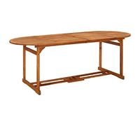 DYRJDJWIDHW Tavolo da Pranzo per Esterni 220x90x75cm Legno Massello Acacia Rustico Giardino Terrazza Patio Durevole Naturale Design Unico