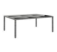 DYRJDJWIDHW Tavolo Giardino 200x150x75 cm Outdoor Dining Table with Tempered Glass Top, Poly Rattan Frame, Weather Resistant, Patio Garden Terrace