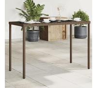 DYRJDJWIDHW Tavolo Giardino con Piano Vetro Marrone 115x54x74 cm Polyrattan Outdoor Dining Table with Tempered Glass Top Weather Resistant Rattan PE for Patio Terrace Garden Furniture