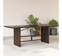 DYRJDJWIDHW Tavolo Giardino con Piano Vetro Temperato 190x80x74cm Polyrattan PE per Esterno, Tavolo da Giardino Moderno con Struttura in Acciaio per Terrazza e Patio