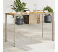 DYRJDJWIDHW Tavolo Giardino Esterno con Piano in Legno Acacia Grigio 115x54x74 cm Polyrattan PE Resistente per Terrazza Giardino Pranzo All Aperto Mobile da Esterno Durevole