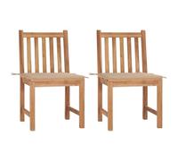 DYRJDJWIDHW Teak Wood Garden Chairs 2 Pcs Set with Cushions Outdoor Patio Furniture Weather Resistant Solid Wood Seating for Backyard Terrace
