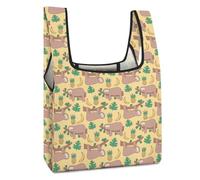 Dyscalibro Borsa per la spesa pieghevole, borsa per la spesa riutilizzabile per la famiglia di cervi da caccia, borsa da viaggio lavabile per uso quotidiano, Ananas di Barbido, Taglia unica