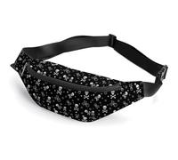 Dyscalibro Marsupio Shiba Inu, marsupio regolabile per corsa, camminata ed escursionismo, Teschio e ossa incrociate, 36*15cm