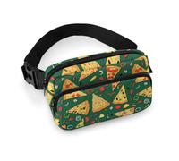 Dyscalibro Marsupio verde da campo da calcio, marsupio regolabile per corsa, camminata, escursionismo, Deliziosa pizza., 20x13cm