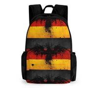 Dyscalibro Zaino Yorkshire Terrier, zaino con tasche per escursionismo, campeggio, viaggio, Bandiera Germania Aquila, 42x30.5cm