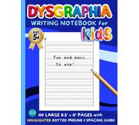 Dysgraphia Writing Notebook for Kids: Highlighted Midline Paper for Easier Handwriting Practice with Highlighted Lines, Dotted Midline, and Spacing ... Kids with Dysgraphia and Writing Difficulties