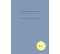 Dyslexia Tinted Exercise Book A5 Lined: Coloured Notebook for Dyslexic Kids/Children and Adults | 8mm Ruled with Margin, Visual Stress Friendly Yellow ... Home & Office Writing | Blue-Grey Cover