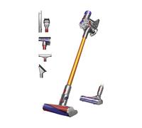 Dyson V8 Absolute™ Aspirapolvere senza filo - 115 AW,40 minuti di autonomia,Spazzola Motorbar anti groviglio, Spazzola a rullo morbido,bocchetta a lancia,stazione di ricarica a muro,Argento/Giallo