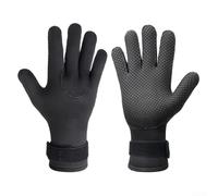 DystopiaWorld Guanti da Sub in Neoprene 5 mm - Termici, Antiscivolo con Palmo Testurizzato e Polsino Regolabile - per Immersioni, Snorkeling, Surf, Nuoto e tracciamento fluviale - Unisex (M)