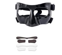 Dytabepl Protezione per il viso per lo sport, protezione per il naso , scudo viso per pallacanestro, calcio, softball, allenamento, facile da usare, nero
