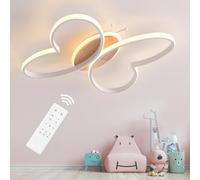 Dythwron Lampada da soffitto per cameretta dei bambini, 48 cm, 50 W, lampada da soffitto a LED, per camera dei bambini, con telecomando, funzione luce notturna, farfalla, per la cameretta dei bambini