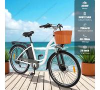 DYU C6 E-bike Donna 350W Motore 36V12.5A Batteria al litio City Ride Bicicletta elettrica 26 pollici Pneumatico Carry Cargo Bici elettrica Famiglia Black 350W 36V12.5AH