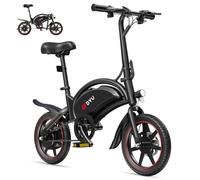 DYU D3S Bicicletta elettrica pieghevole da 14 pollici, velocità massima di 25 km/h, portata 40 km, freni a disco, pieghevole, per ragazzi e adulti