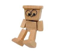 DYUES-SDOEMVIEN Statuetta di Uomo in Legno Che trema, Decorazione for cruscotto da scrivania, Divertente Scultura Ornamentale for Gite in Famiglia, Viaggio su Strada(Brown)