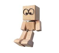 DYUES-SDOEMVIEN Statuetta di Uomo in Legno Che trema, Decorazione for cruscotto da scrivania, Divertente Scultura Ornamentale for Gite in Famiglia, Viaggio su Strada(Khaki)