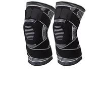 DYUES-SDOEMVIEN Tutore for ginocchio, supporto osseo for ginocchio, un paio con cinturino antiscivolo regolabile(Black,M)