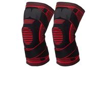 DYUES-SDOEMVIEN Tutore for ginocchio, supporto osseo for ginocchio, un paio con cinturino antiscivolo regolabile(Red,M)