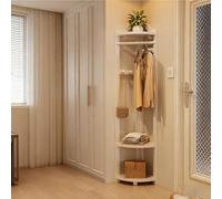 DYUNCZ Appendiabiti Angolare in Legno, Appendiabiti da Terra con Ganci e 3 Ripiani, Mobile Attaccapanni da Ingresso, per Ingresso, Camera da Letto, Soggiorno(White,32cm/12.6in)