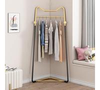 DYUNCZ Appendiabiti Angolare in Metallo con 2 Ganci, Ingresso con Appendiabiti, Mobile Attaccapanni da Ingresso, per Camera da Letto, Soggiorno(Black Gold)