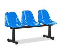 DYUNCZ Panca da Esterno in Plastica, Panca a 3 Posti per Sala D'attesa, Sedia da Parco, Sedie Sala D'attesa, per Clinica, Aeroporto, Ospedale, Barbiere, Campo da Basket(Blue)