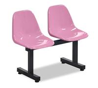 DYUNCZ Panca da Esterno in Plastica, Sedie Sala D'attesa a 2 Posti, Sedia in Plastica, per Aeroporto, Banca, Ospedale, Salone, Campo da Basket, Scuola(Pink)