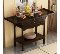 DYUNCZ Piccolo Tavolo Puja, Tavolo Santuario, Mobiletto per la Preghiera con Cassetti e Vassoi Estensibili, Supporto per Altare Personale con Contenitore(120x40x100cm)