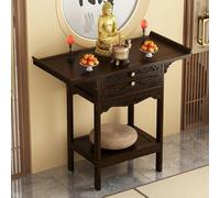 DYUNCZ Piccolo Tavolo Puja, Tavolo Santuario, Mobiletto per la Preghiera con Cassetti e Vassoi Estensibili, Supporto per Altare Personale con Contenitore(66x40x100cm)