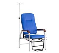 DYUNCZ Poltrona per Infusione con Asta Portaflebo e Schienale Regolabile, Poltrone Reclinabili Mediche con Seduta Morbida Imbottita e Pedali, per Clinica, Casa di Cura(Blue)